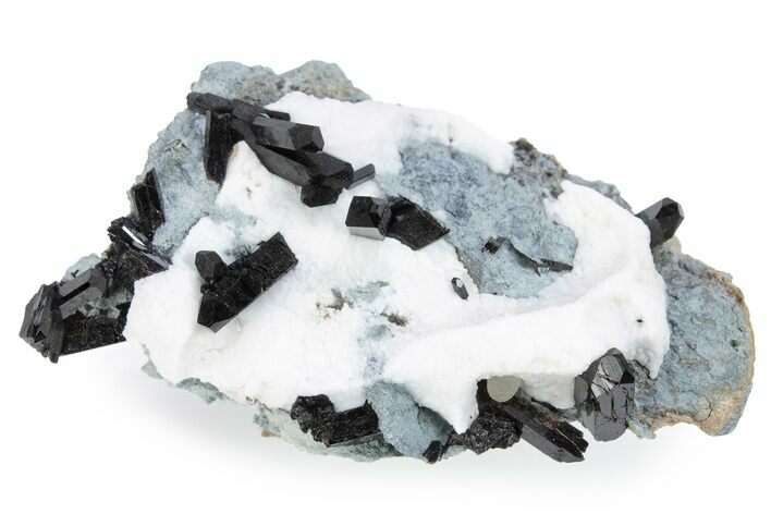 Lustrous Neptunite Crystals in Natrolite Matrix - California #283816